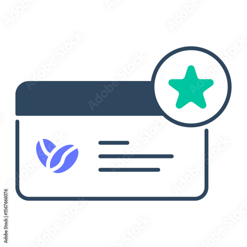 Loyalty card icon. card, reward, stamp, membership, points, customer, discount, promotion. Vector Icon Illustration