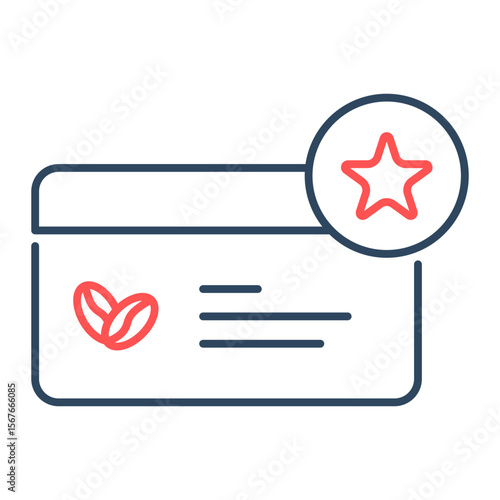 Loyalty card icon. card, reward, stamp, membership, points, customer, discount, promotion. Vector Icon Illustration