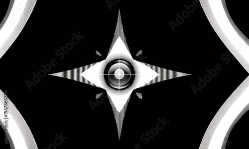 Abstract Geometric Design with Alpha and Turbo Elements in Black
