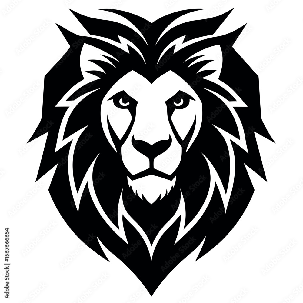 Obraz premium Lion head logo vector illustration.