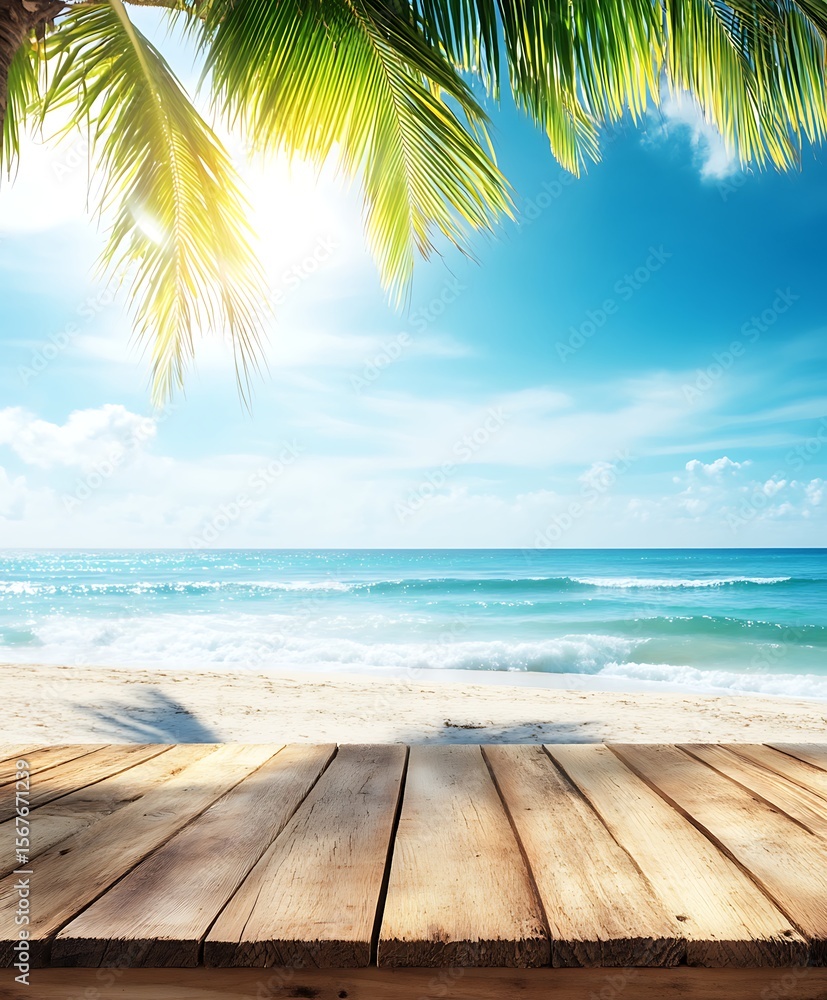 Fototapeta premium tropical beach with wooden pier