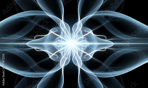 Abstract Light Art Design with Bright Blue Glow and Dynamic Waves