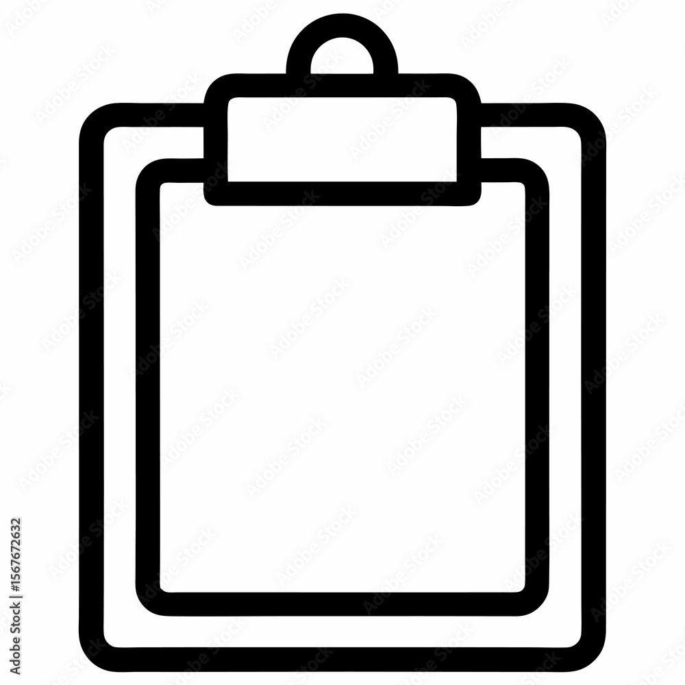 Clipboard Outline: Document Icon
Clipboard Outline: Document Icon