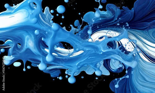 Abstract Blue Swirl with Fluid Motion and Dynamic Colors