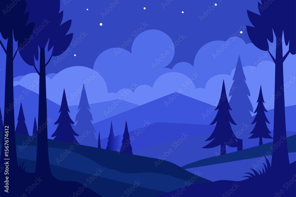 Fototapeta premium winter landscape with forest