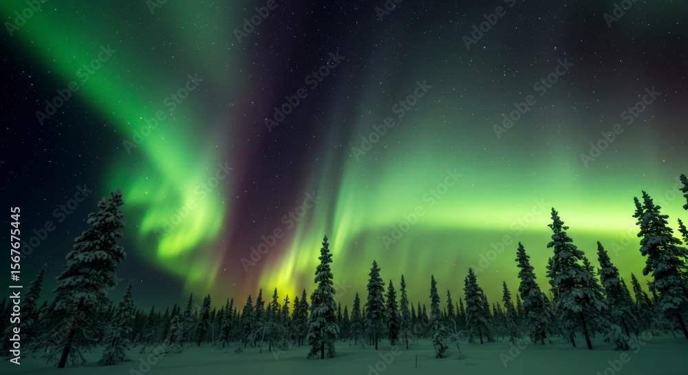 Northern Lights over snowy forest (2) Northern Lights over snowy forest (2)