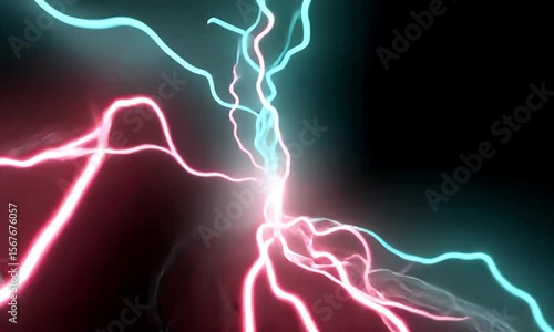 Abstract Electric Waves in Blue and Red with Dynamic Vibration Effect