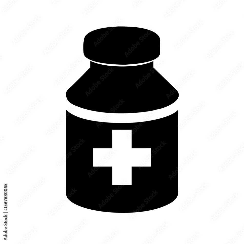 Medicine bottle silhouette Icon vector Medicine bottle silhouette Icon vector