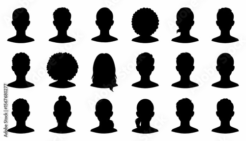 black silhouettes of people