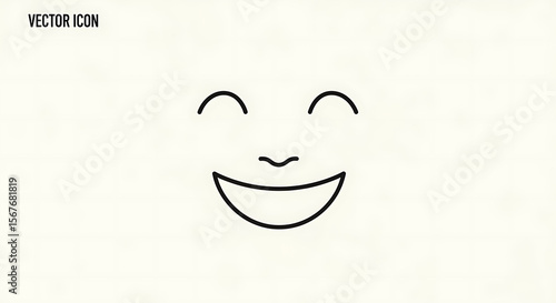 Minimalist Happy Face Icon: Expressing Joy and Positivity