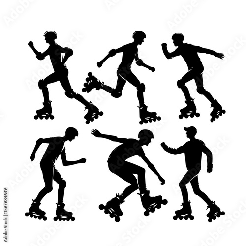  Rollerblade  Silhouette ,  Rollerblade vector