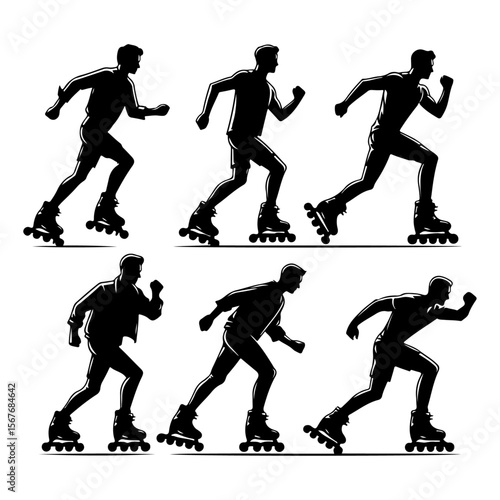  Rollerblade  Silhouette ,  Rollerblade vector