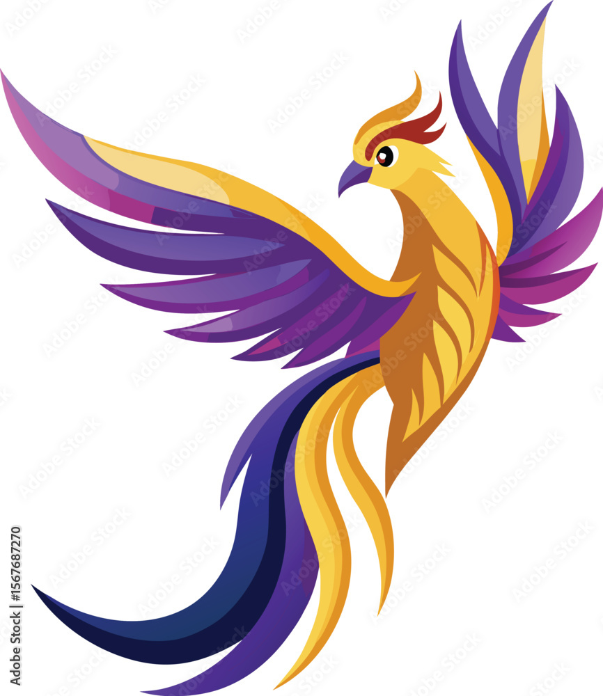 Obraz premium Colorful Phoenix Bird Vector