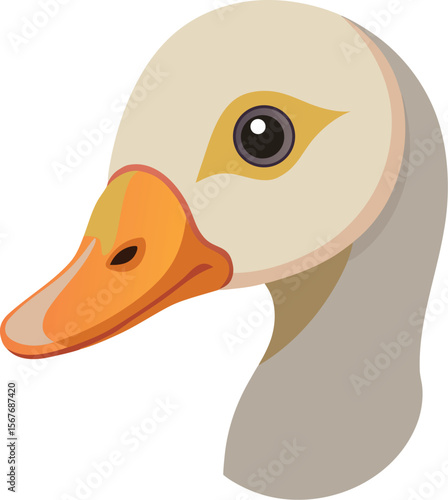 Yellow Duck Vector Face Cartoon