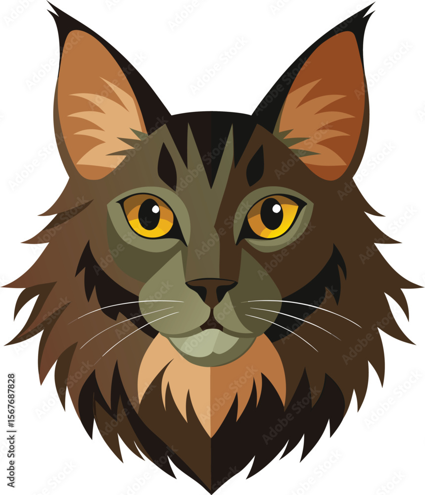 Fototapeta premium Maine Coon Cat Vector