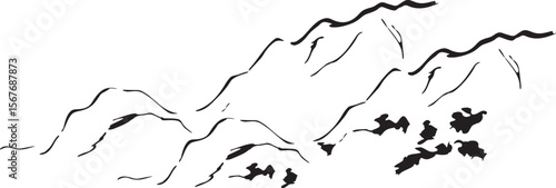 산 능선 외곽선