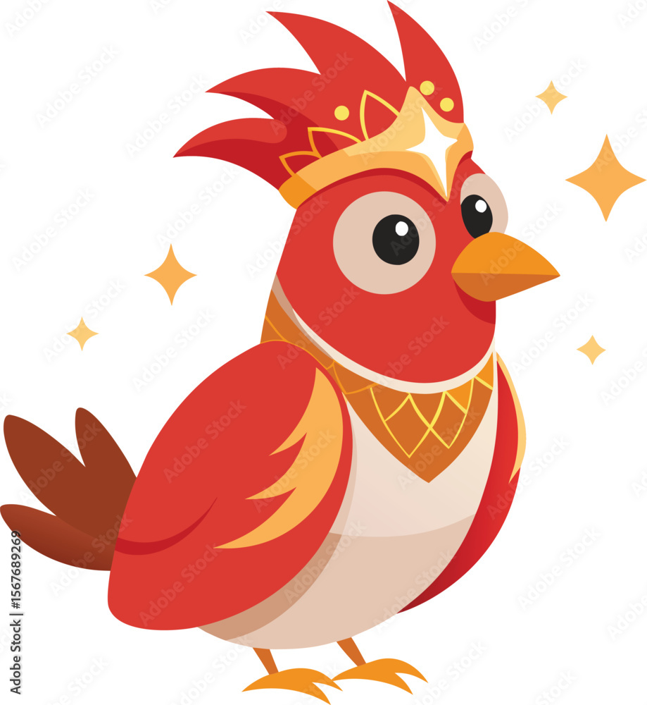 Obraz premium Red Princess Bird Vector