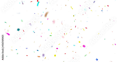 Muticolor Confetti Transparent Background. Confeti Failling White Background. 3d Rendering Transparent Confeti. Colorful bright confetti isolated on transparent background. © 2.0
