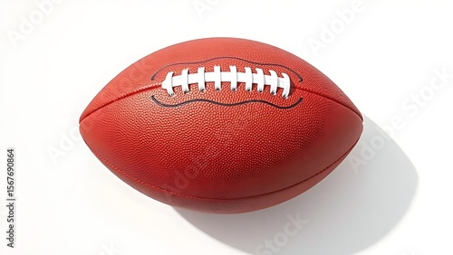 American Football Isolated on White Background with Crisp Shadows
