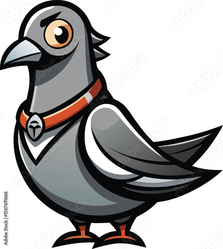 Friendly Pigeon Vector Cartoon