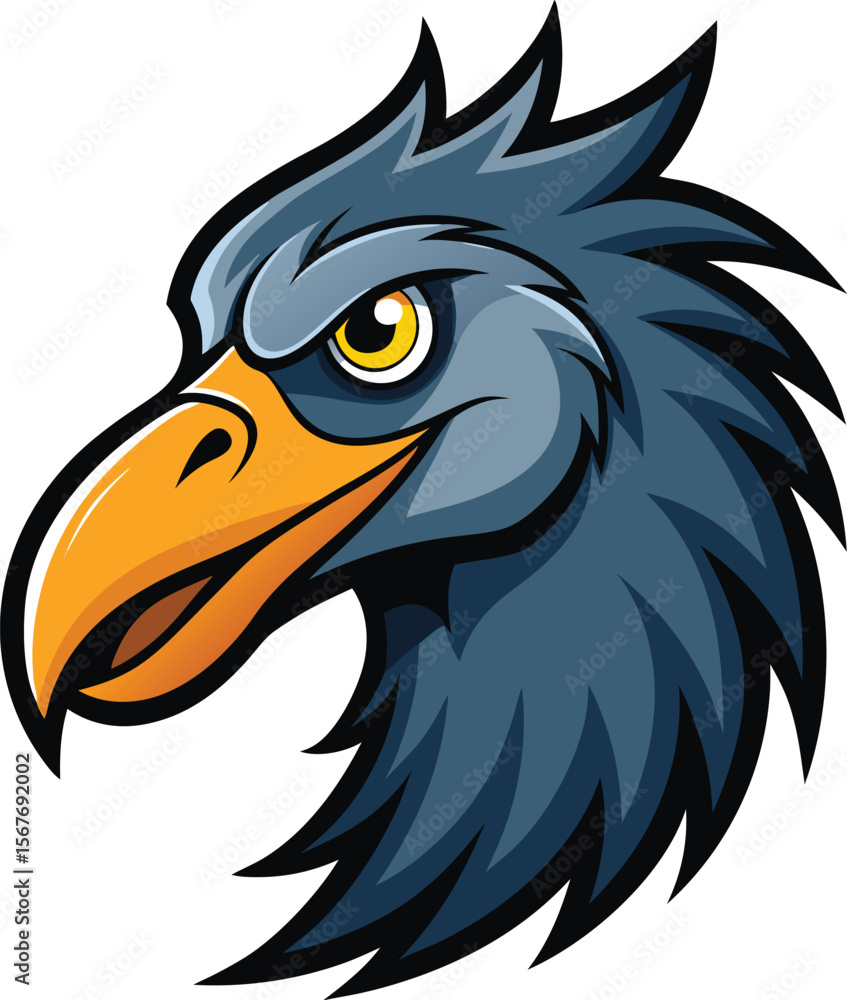 Obraz premium Angry Cassowary Bird Vector Logo