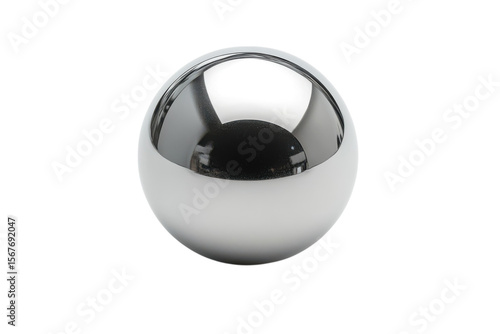 Chrome Ball Sphere Silver Reflection Orb Sleek Modern Design Element for Graphics 3D Rendering on transparent background