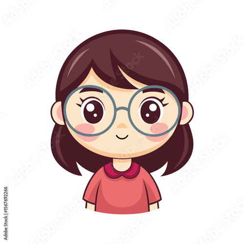 Wallpaper Mural Cute Chick Wearing Round Glasses Kawaii Nerdy Style Torontodigital.ca