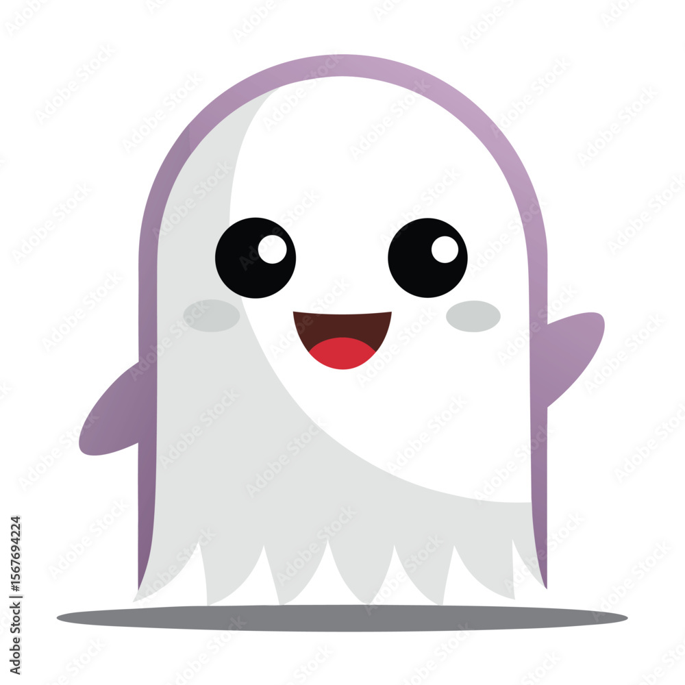 Obraz premium Cute Ghost Peeking From Behind A Wall Playful Expression