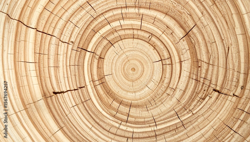 Fototapeta premium Close-Up View of Natural Tree Ring Patterns on a Wooden Log with Intricate Texture and Details
