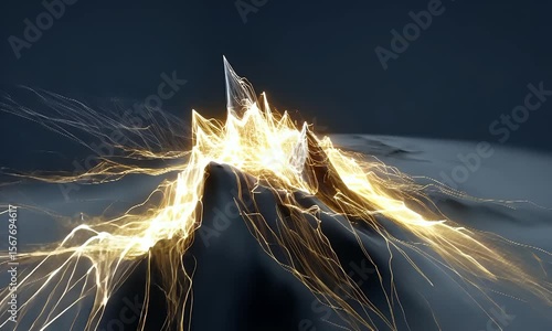 Abstract Glowing Lines with Dynamic Energy in Dark Space