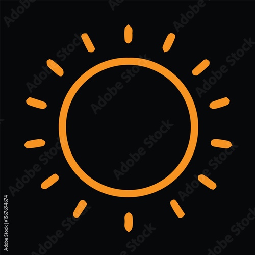 The circular vector design emits radiant lines outward, forming a hypnotic visual that beautifully echoes the sun’s brilliant, pulsating energy in motion.

