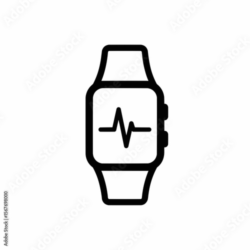 Smartwatch Health Monitoring Icon Heart Rate Tracking Design
