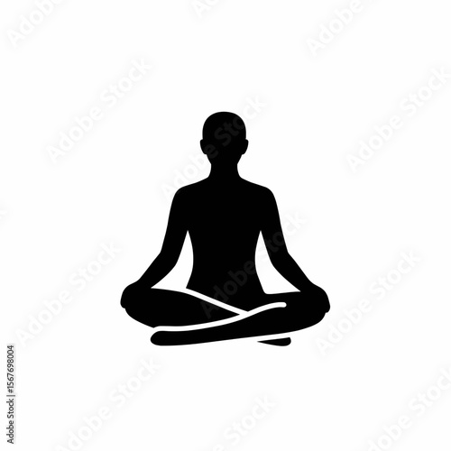 Silhouette of Person in Lotus Yoga Pose Mindfulness, Meditation, and Serenity