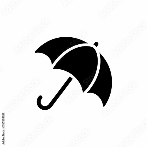 Simple Black Umbrella Icon Vector Graphic for Design Projects