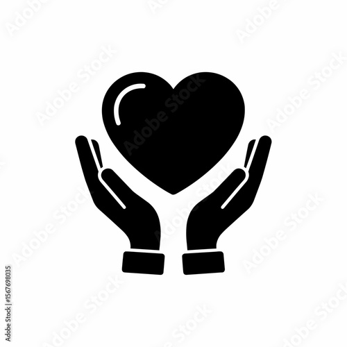 Caring Hands Protecting a Heart Symbol of Love, Care, and Support