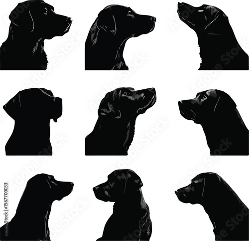 Black Labrador Retriever Silhouette Vector | Dog Art for T-Shirts, Decals & Wall Decor