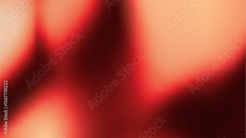 Red gradient with noise texture and black grainy dark background. Abstract paper color with grunge light overlay and silver glow. Retro graphic design with moody wave effect and soft foil material.
