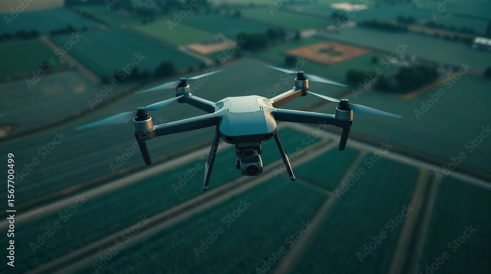 Obraz premium Drone Farmland Aerial View.