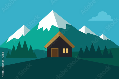 Remote Cabin at the Foot of a Mountain
