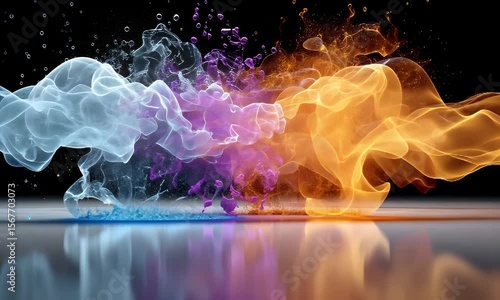 Abstract Fluid Forms in Vibrant Colors and Dynamic Motion Effects