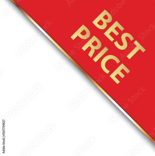 BEST PRICE – vector red corner banner