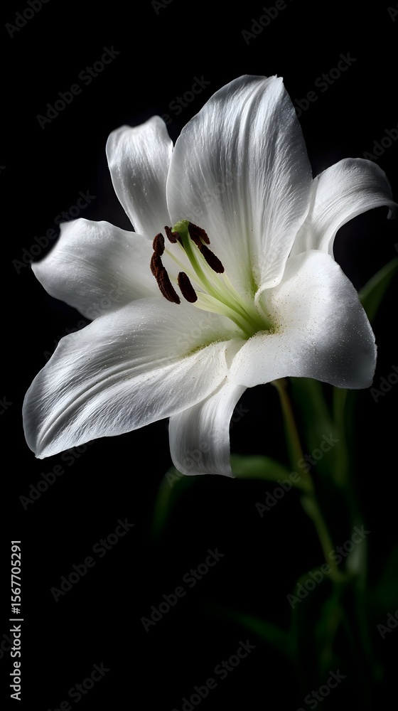 Obraz premium Elegant White Lily in Dramatic Lighting