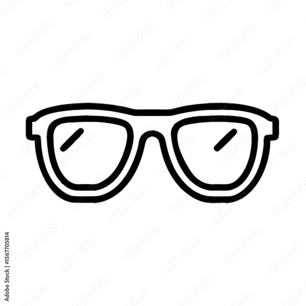 Fototapeta premium Vector illustration of a modern sunglasses icon, outline style - summer, fashion, beach accessories, and eye protection concept