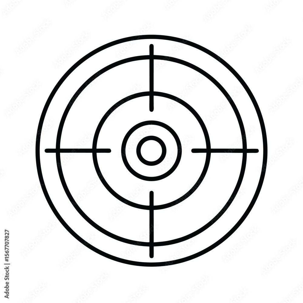 Target Icon In Line Art Style For Target Business Strategy Focus And Goal Achievement Concept Target Icon In Line Art Style For Target Business Strategy Focus And Goal Achievement Concept