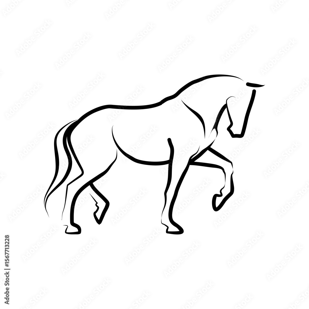 Elegant Horse Line Art Equestrian Vector Illustration Elegant Horse Line Art Equestrian Vector Illustration