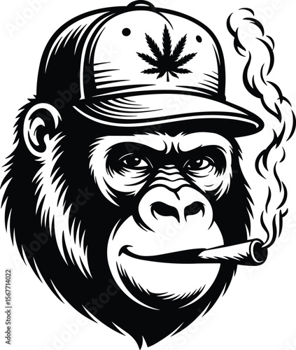 Monkey Smoking Joint Svg