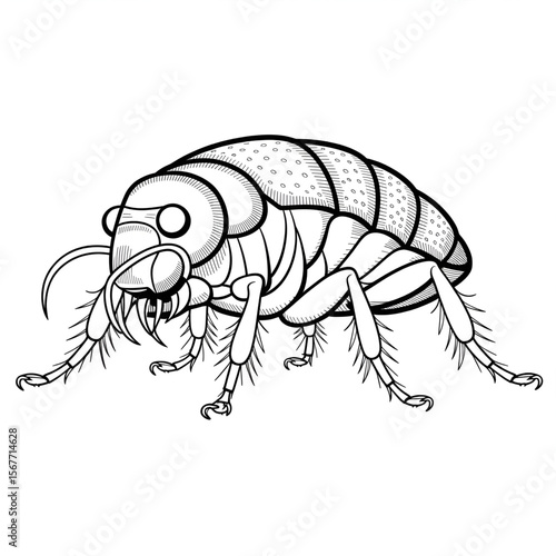 Line drawing of a lice coloring page
