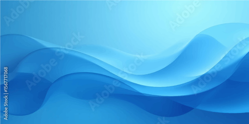 Abstract blue wave background with smooth flowing curves and liquid motion in modern vector design for wallpaper and digital art