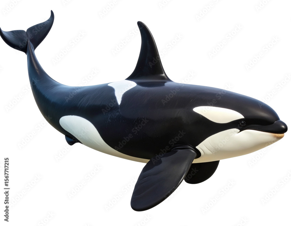 Side View of Full-Body Orca Whale with Dorsal Fin, Isolated on Transparent Background PNG Side View of Full-Body Orca Whale with Dorsal Fin, Isolated on Transparent Background PNG