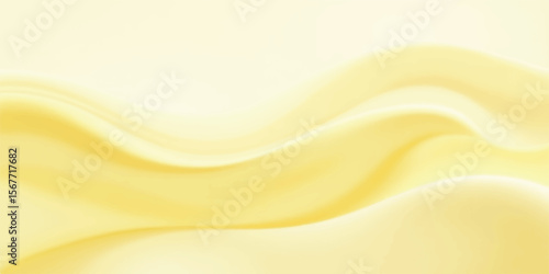 Abstract golden silk background featuring a soft, shiny, and luxurious fabric with a smooth, curving wave pattern and subtle light